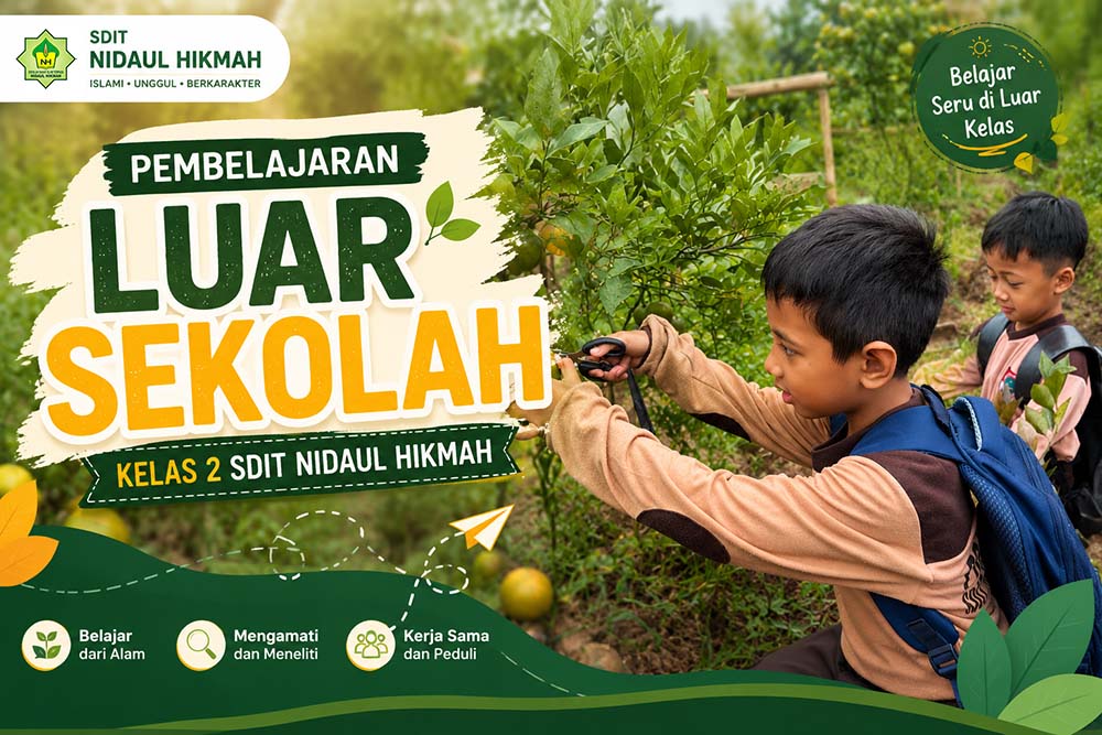 Pembelajaran Luar Sekolah Kelas 2 SDIT Nidaul Hikmah di Wisata Petik Jeruk Salatiga